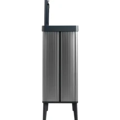 Pattumiera Keter 54L Grigio Perlato Apertura Push per Cucina con Gambe