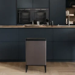 Pattumiera Keter 54L Rosa Perlato Apertura Push per Cucina con Gambe