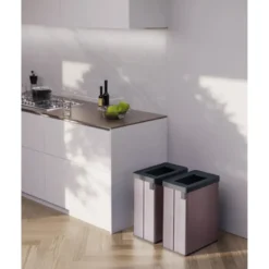 Pattumiera Keter 54L Rosa Perlato Differenziata Materiale Riciclato