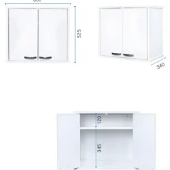 Pensile Lavanderia 60x34x52,5 cm PVC 1 Anta Bianco Bagno