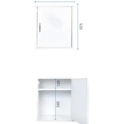 Pensile Lavanderia 46,5x34x52,5 cm PVC 1 Anta Bianco Salvaspazio