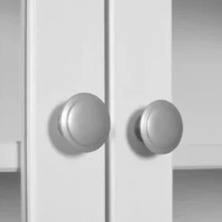 Pensile Vetrina Soggiorno Bianco Laccato 3 Ante in Vetro Legno MDF