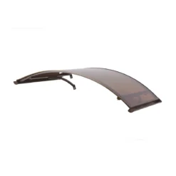 Pensilina Alluminio 160x120 Arco Tettoia Tonda Fume Satinato con Sgocciolatoio