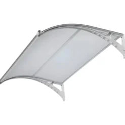 Pensilina con Led 150x100 in Policarbonato Alveolare Antipioggia Grigio