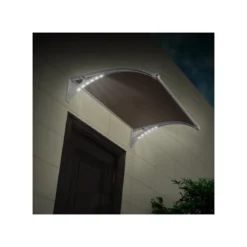 Pensilina con Led 150x100 in Policarbonato Alveolare Antipioggia Grigio