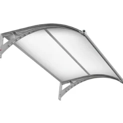 Pensilina con Led 150x100 in Policarbonato Alveolare Antipioggia Grigio