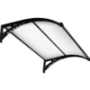 Pensilina con Led 150x100 in Policarbonato Alveolare Antipioggia Nero