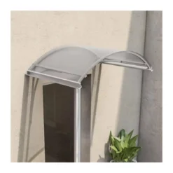 Pensilina in Policarbonato Opaco 160x120 Tettoia da Esterno Antipioggia per Porta