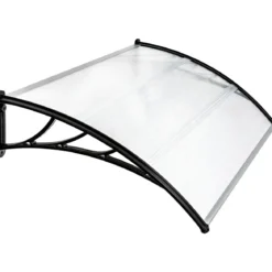 Pensilina in Policarbonato Trasparente 125x80 cm Tettoia Modulare