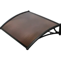 Pensilina Policarbonato Alveolare Fumè 150x100 cm con Supporti ABS