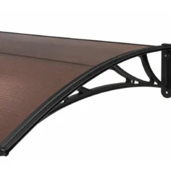 Pensilina Policarbonato Alveolare Fumè 150x100 cm con Supporti ABS