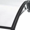 Pensilina Policarbonato Alveolare Trasparente 120x80cm Supporti ABS