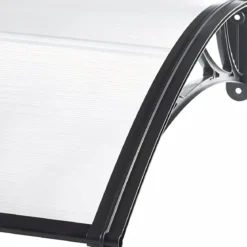 Pensilina Policarbonato Alveolare Trasparente 120x80cm Supporti ABS