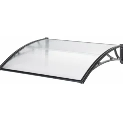 Pensilina Policarbonato Alveolare Trasparente 120x80cm Supporti ABS