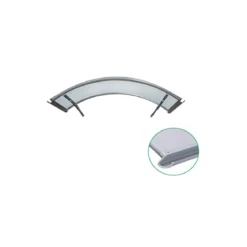 Pensilina Tettoia 160x120 in Policarbonato ad Arco di Alluminio per Copri Porta