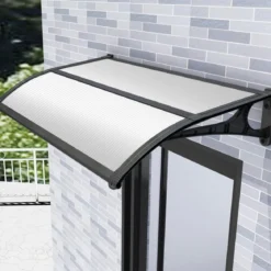 Pensilina Tettoia 135x100 Modulare ABS Copertura Policarbonato Alveolare Bianco