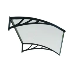 Pensilina Tettoia 120x80 Policarbonato Trasparente Porta Finestra Alveolare