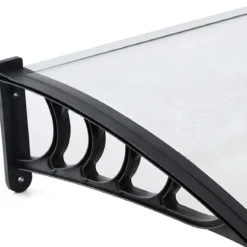 Pensilina 125x80 cm Tettoia Modulare in Policarbonato Alveolare Opaco