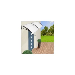 Pensilina 120x80 in Policarbonato Compatto Trasparente Tettoia Ingresso Moderna