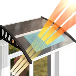 Pensilina 120x100 Modulare in Policarbonato Alveolare Fume Tettoia