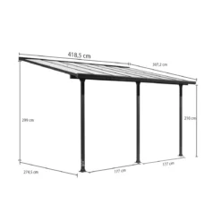Pergola Addossata 4x3 in Alluminio Gazebo da Giardino Terrazzo
