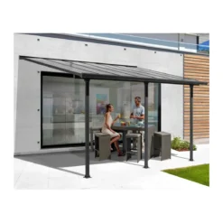 Pergola Addossata 4x3 in Alluminio Gazebo da Giardino Terrazzo