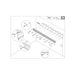 Pergola Addossata 5x3 in Alluminio Gazebo da Giardino Terrazzo Pergolato