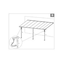 Pergola Addossata 5x3 in Alluminio Gazebo da Giardino Terrazzo Pergolato