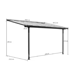Pergola Addossata 3x3 in Alluminio Gazebo da Giardino Terrazzo Pergolato