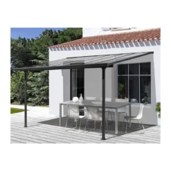 Pergola Addossata 3x3 in Alluminio Gazebo da Giardino Terrazzo Pergolato