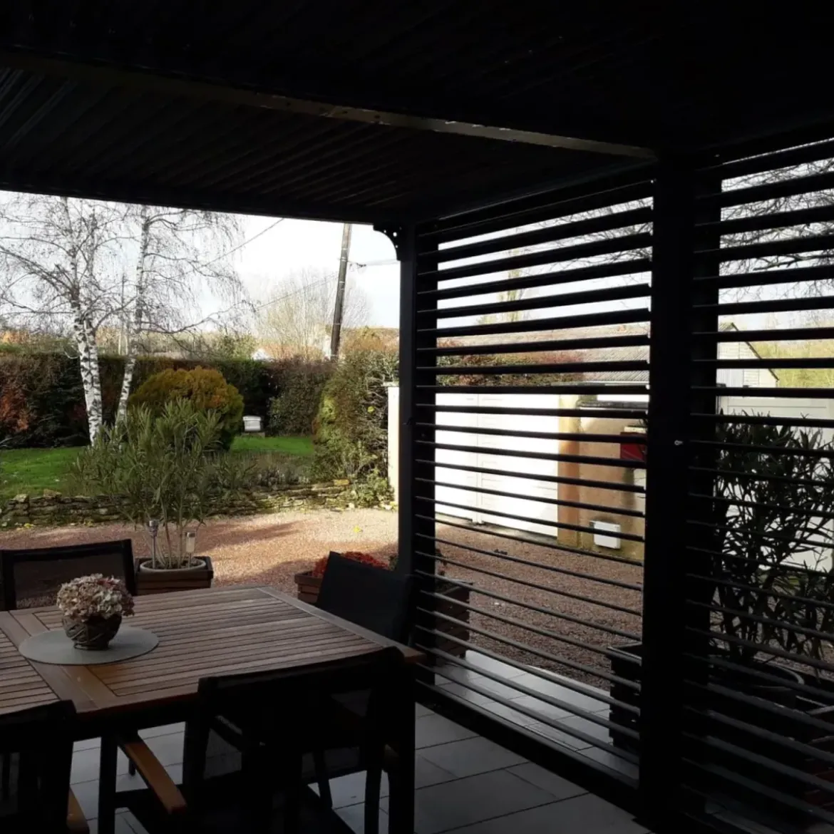 Pergola Bioclimatica Autoportante Alluminio 360x300 cm Lamelle Laterali