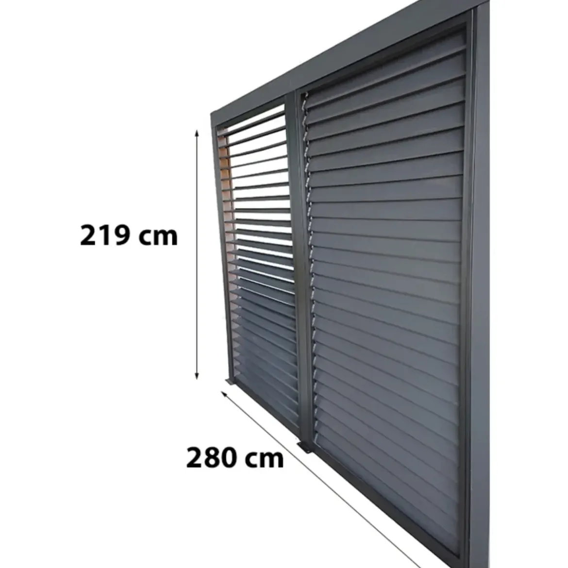 Pergola Bioclimatica Autoportante Alluminio 360x300 cm Lamelle Laterali