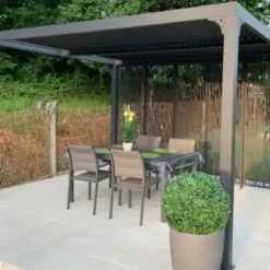 Pergola Bioclimatica da Giardino 360x300 cm con 5 Pannelli Frangivista