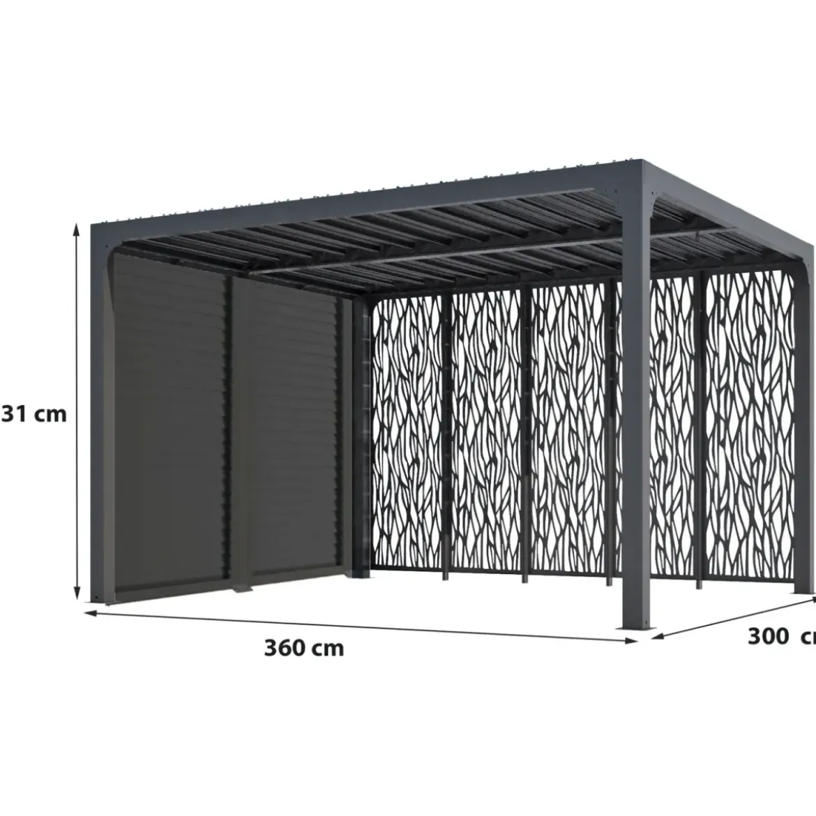 Pergola Bioclimatica da Giardino 360x300 Alluminio Lamelle Frangivista