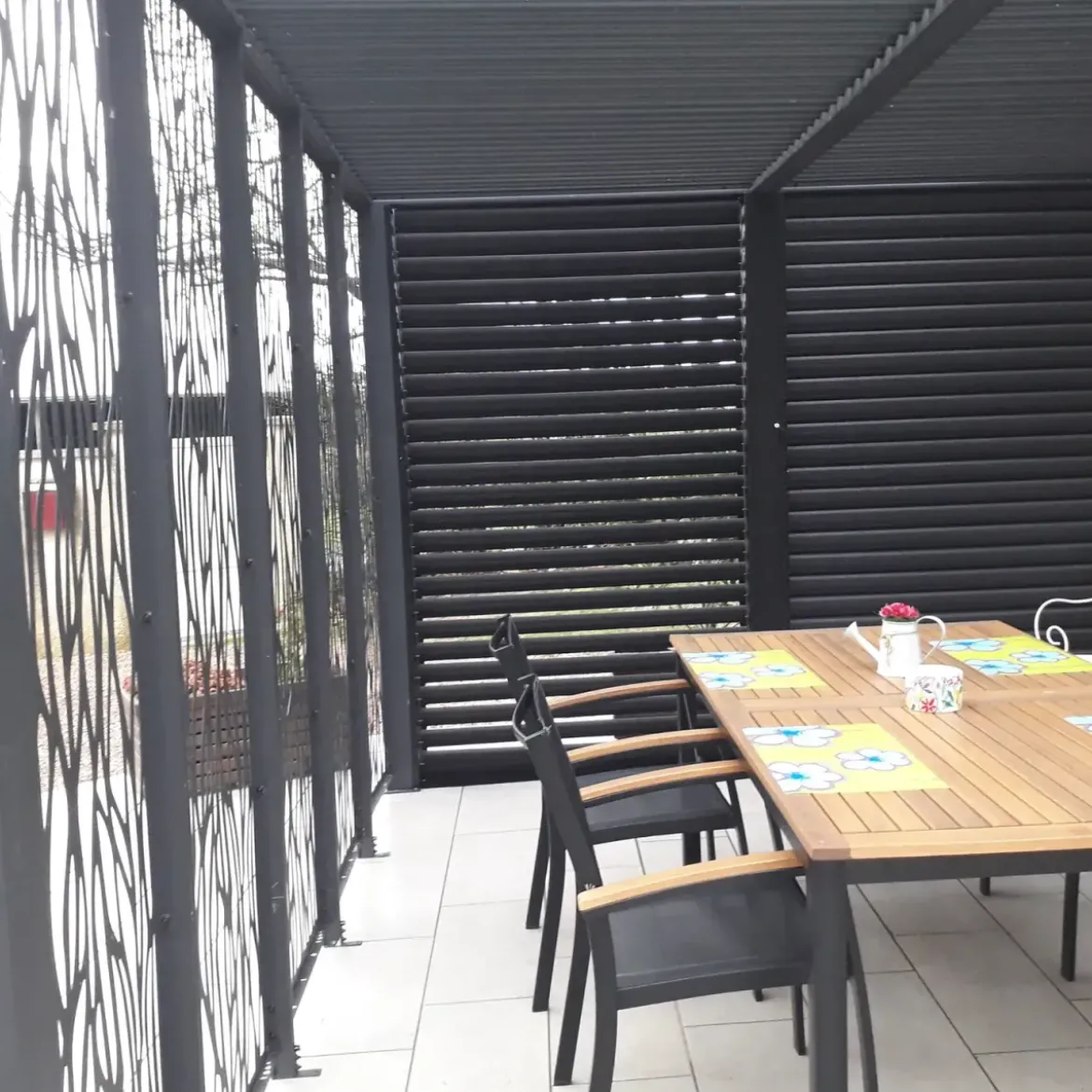 Pergola Bioclimatica da Giardino 360x300 Alluminio Lamelle Frangivista