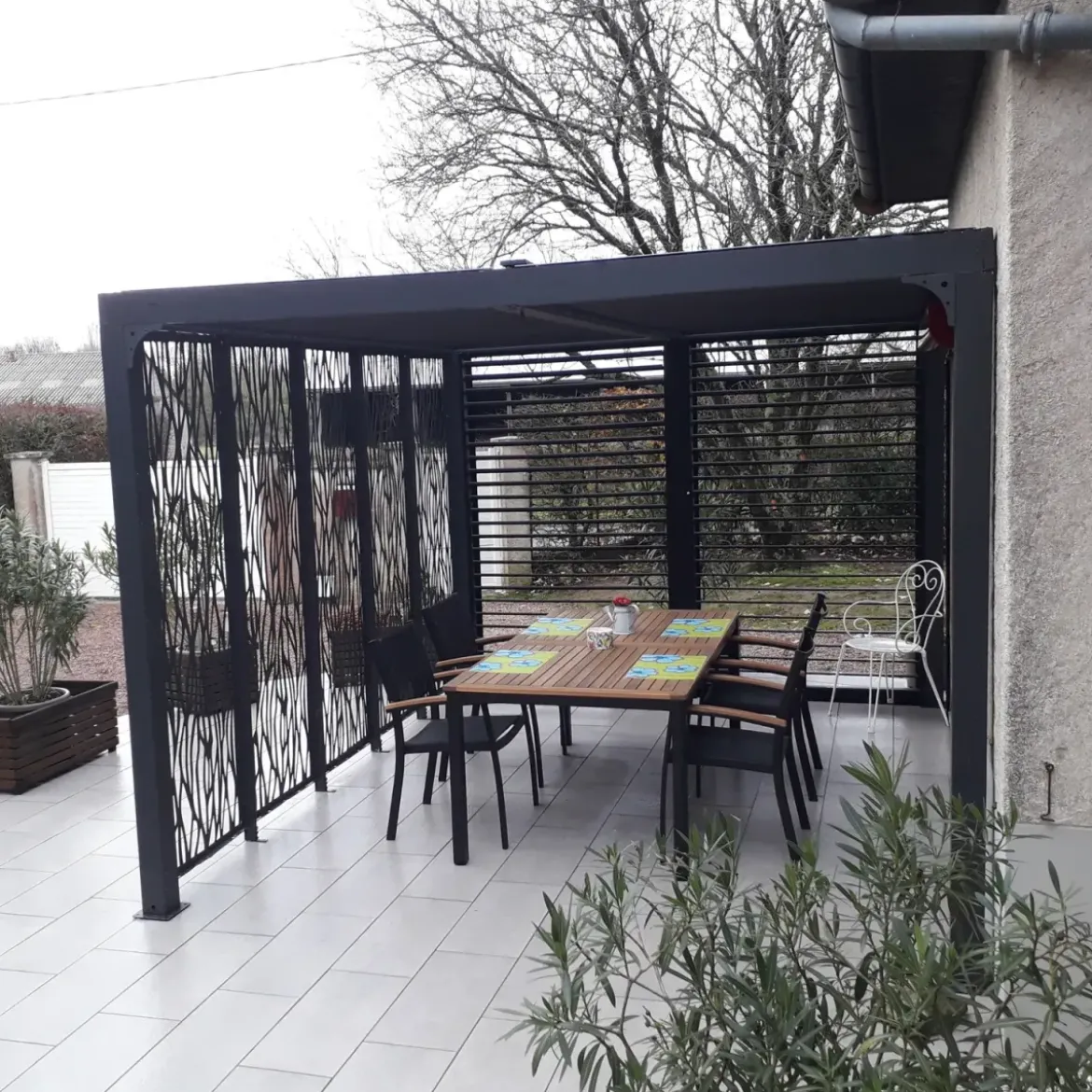 Pergola Bioclimatica da Giardino 360x300 Alluminio Lamelle Frangivista