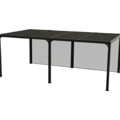 Pergola Bioclimatica Doppia 360x600 in Alluminio con 2 Tende Laterali