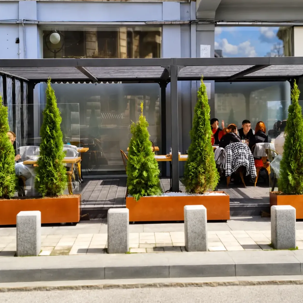Pergola Bioclimatica Doppia 360x600 Frangivista con Lamelle Orientabili