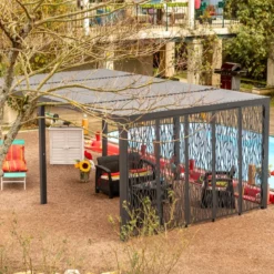 Pergola Bioclimatica Doppia 360x600 Frangivista con Lamelle Orientabili