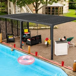 Pergola Bioclimatica Doppia 360x600 Frangivista con Lamelle Orientabili