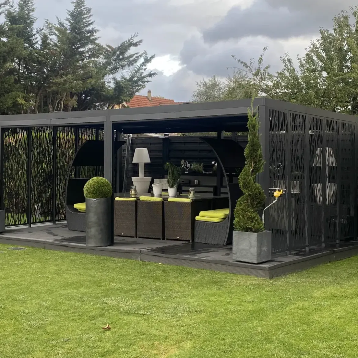 Pergola Bioclimatica Doppia 360x600 Frangivista con Lamelle Orientabili