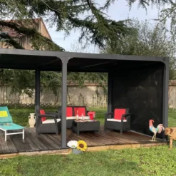 Pergola Bioclimatica Doppia 360x600 Lamelle Orientabili Tenda Laterale