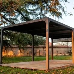 Pergola Bioclimatica Doppia 360x600 Lamelle Orientabili Tenda Laterale