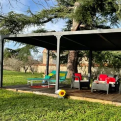 Pergola Bioclimatica Doppia 360x600 Lamelle Orientabili Tenda Laterale