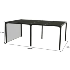 Pergola Bioclimatica Doppia 360x600 Lamelle Orientabili Tenda Laterale