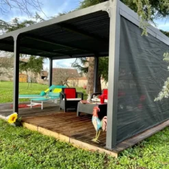 Pergola Bioclimatica Doppia 360x600 Lamelle Orientabili Tenda Laterale