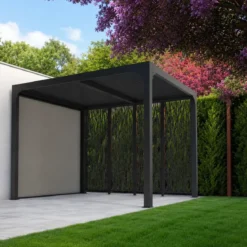 Pergola Bioclimatica in Alluminio 240x300 cm con Telo Laterale Manuale