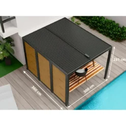 Pergola bioclimatica in alluminio 3.6x3 con veneziane