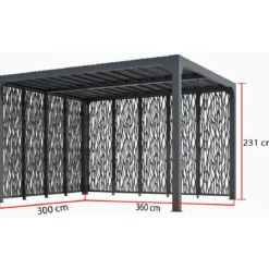 Pergola Bioclimatica 360x300 cm Copertura con Lame Orientabili Manuale