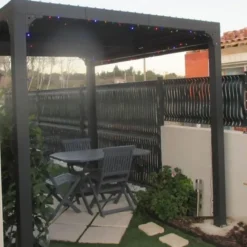 Pergola Bioclimatica 3x2.4 mt in Alluminio Gazebo da Giardino Terrazzo Pergolato